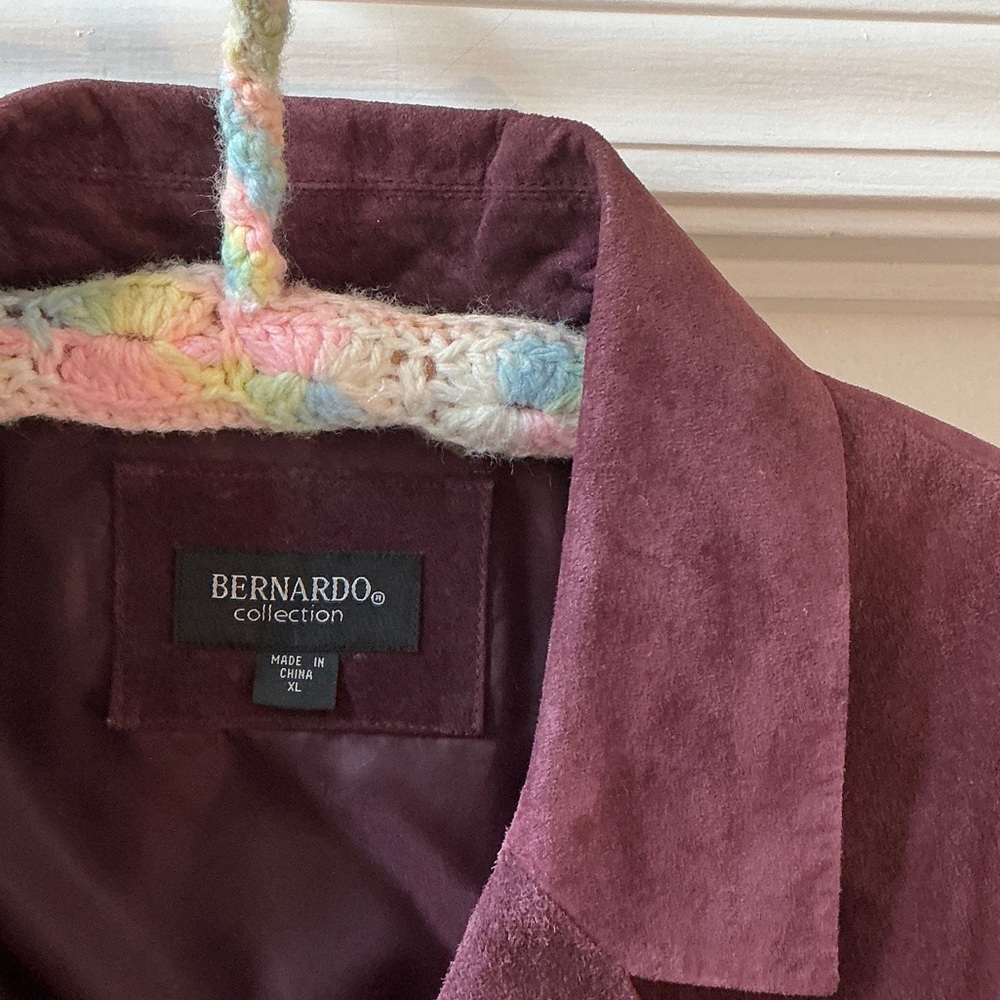 Bernardo Rich Purple Suede Leather Jacket